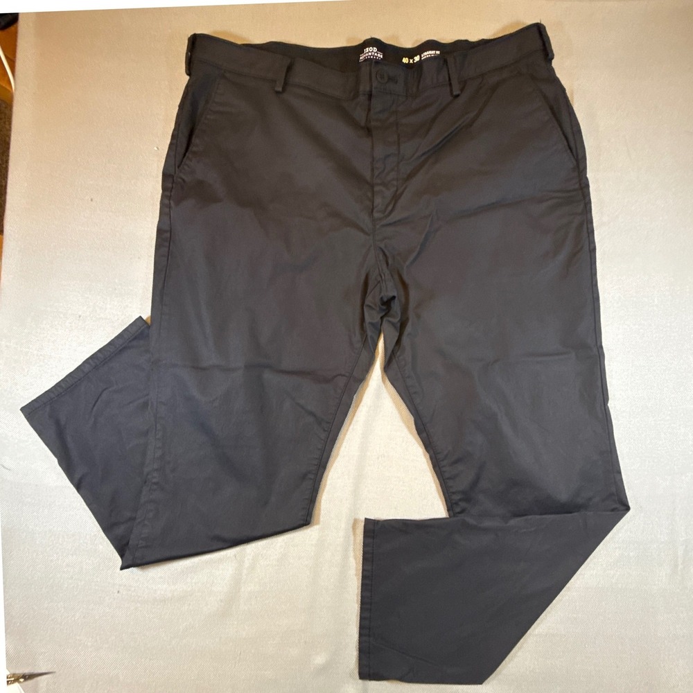 IZOD Advantage Performance Chino Pant Men 40x30 Black Straight Fit 45CT018 2299